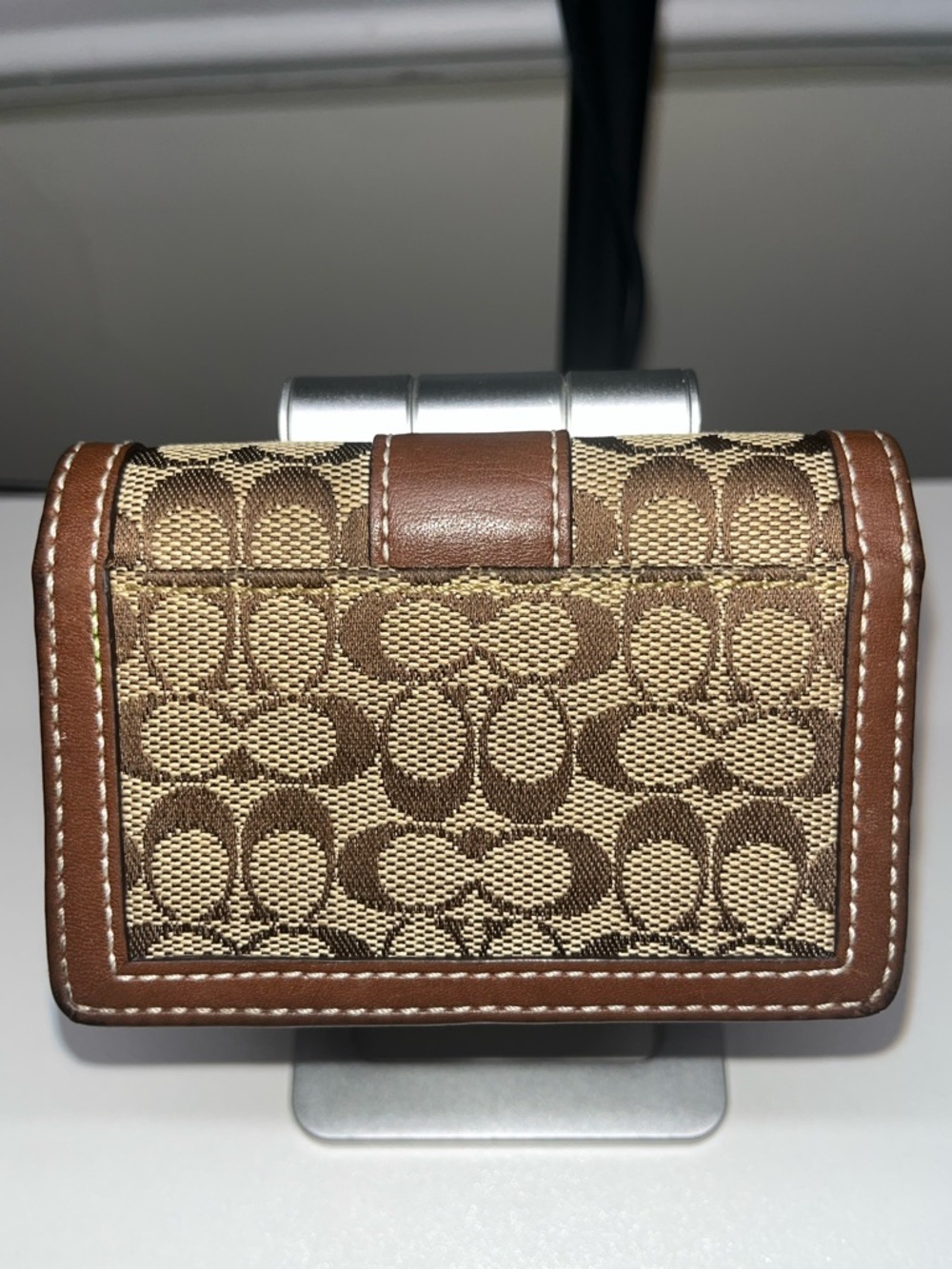 Coach Tan & Brown Jacquard Vintage Card Case - Picture 2 of 6